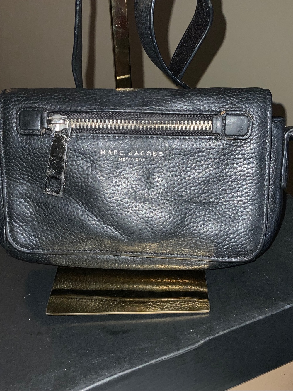 Marc Jacobs Black Pebbled Leather Mini Crossbody